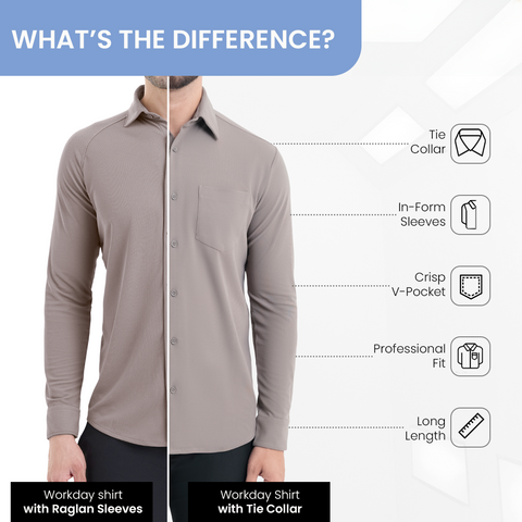 Charcoal Grey Workday Shirt with Tie Collar