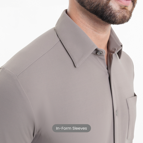 Charcoal Grey Workday Shirt with Tie Collar