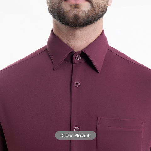 Maroon Workday Shirt with Tie Collar