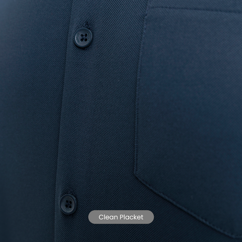 Navy Workday Shirt with Tie Collar