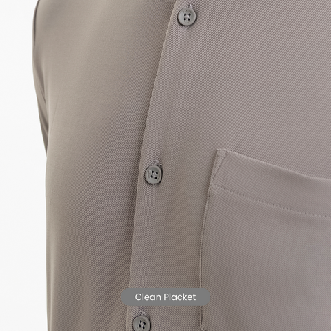 Charcoal Grey Workday Shirt with Tie Collar