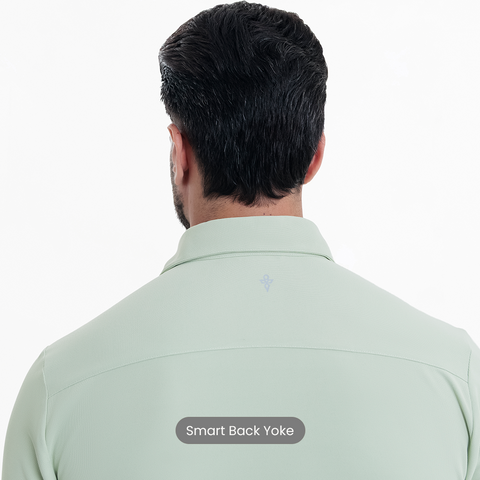 Smoke Green Workday Shirt with Tie Collar