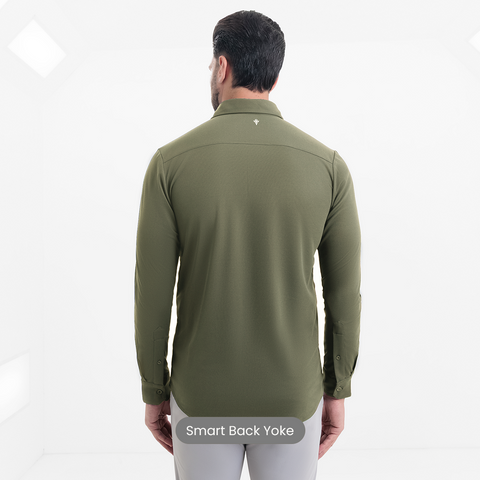 Four Leaf Clover  Workday Shirt with Tie Collar