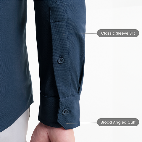 Navy Workday Shirt with Tie Collar