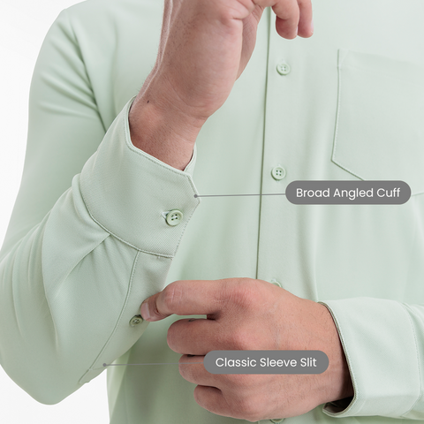 Smoke Green Workday Shirt with Tie Collar