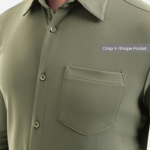 Four Leaf Clover  Workday Shirt with Tie Collar