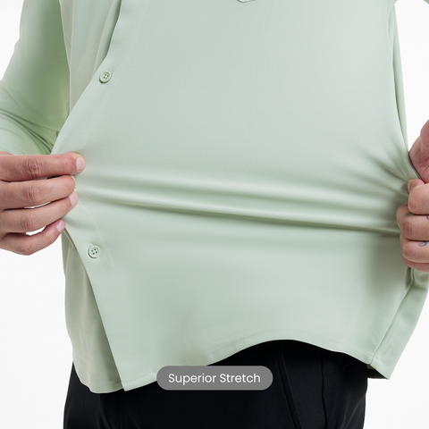 Smoke Green Workday Shirt with Tie Collar