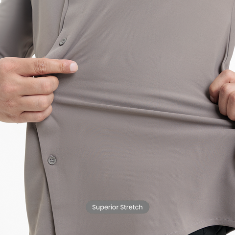 Charcoal Grey Workday Shirt with Tie Collar