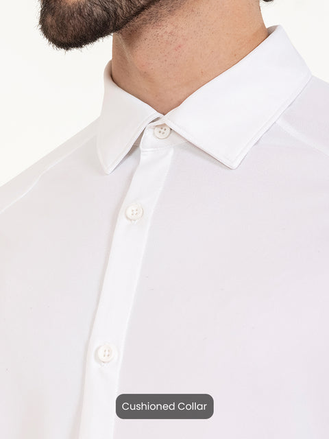Solid White Raglan-Short Sleeves CoolPro Shirt