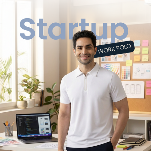 White Startup Work-Polo