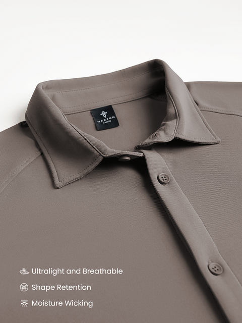 Charcoal Grey Workday Shirt with Raglan Sleeves