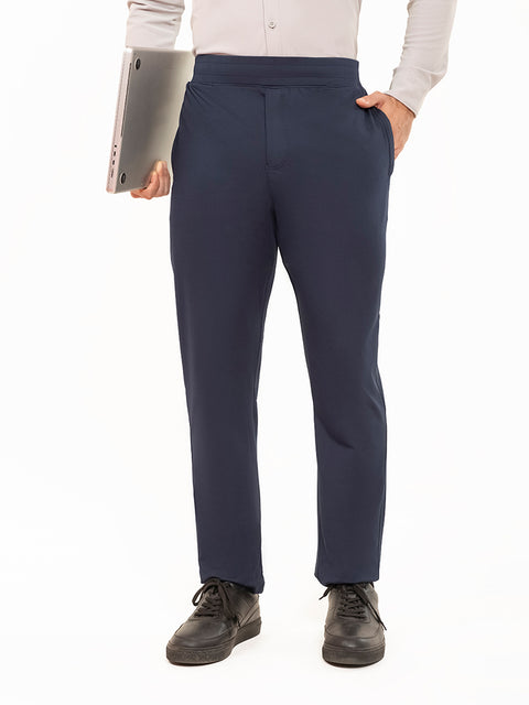 Solid Navy Work-to-Workout Pants