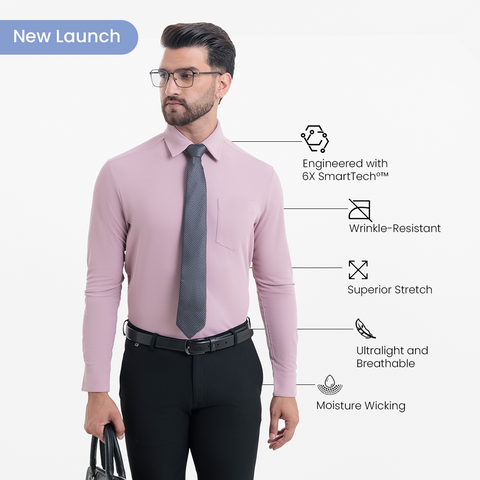 Mauve Workday Shirt with Tie Collar