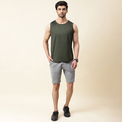 Solid Olive Everyday Tank Top - Harfun.in