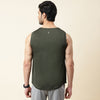 Solid Olive Everyday Tank Top - Harfun.in