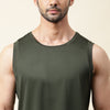 Solid Olive Everyday Tank Top - Harfun.in