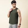 Solid Olive Everyday Tank Top - Harfun.in