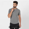 Dot Melange Grey Workday Henley - Harfun.in