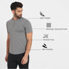Dot Melange Grey Workday Henley - Harfun.in