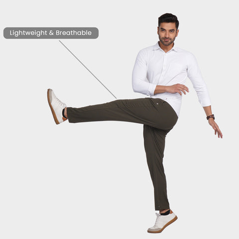 Olive Cross Pocket Relaxed Fit Pants - Harfun.in