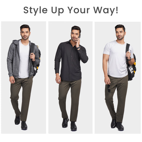 Olive Cross Pocket Relaxed Fit Pants - Harfun.in