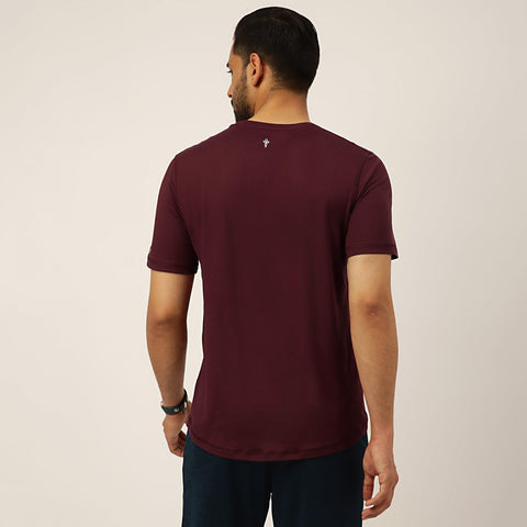 Solid Maroon Everyday Crew Neck T-Shirt - Harfun.in