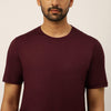 Solid Maroon Everyday Crew Neck T-Shirt - Harfun.in