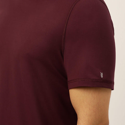 Solid Maroon Everyday Crew Neck T-Shirt - Harfun.in
