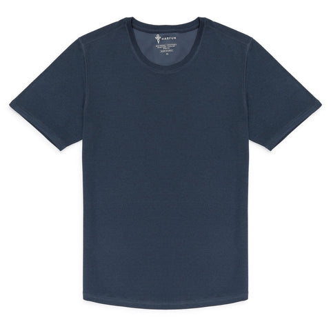 Melange Dark Blue Everyday Crew Neck T-Shirt - Harfun.in