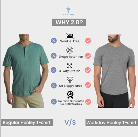 Dot Melange Grey Workday Henley - Harfun.in