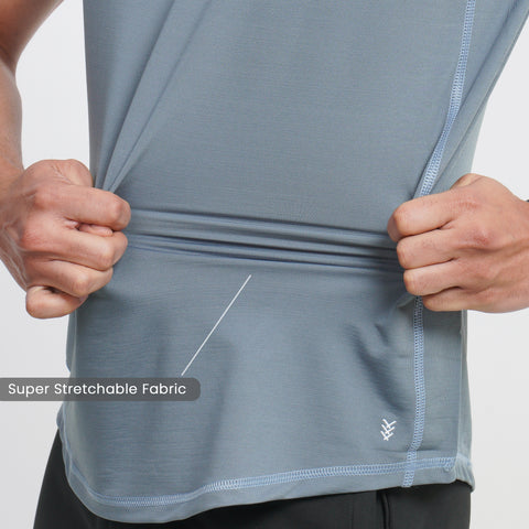 Solid Grey Everyday Textured Tank Top - Harfun.in